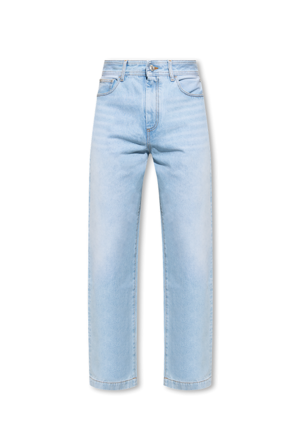 GCDS MSGM Weite Cropped-Jeans Blau