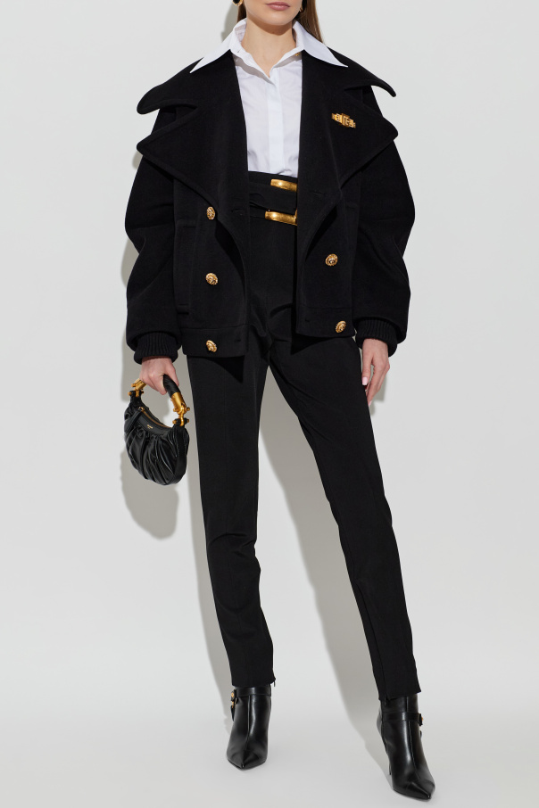 Balmain Spodnie z dekoracyjnym paskiem