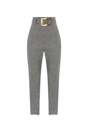 Houndstooth pattern trousers
