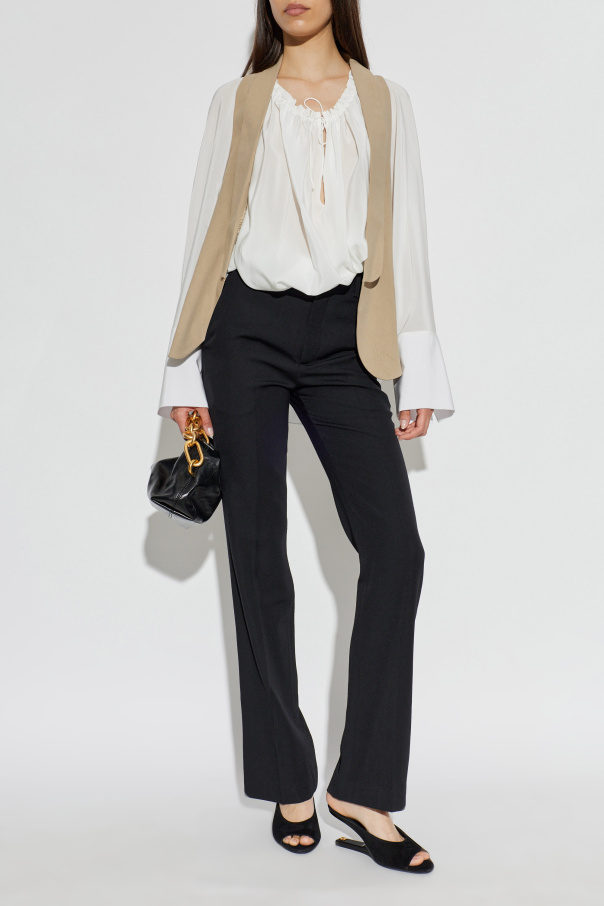 Balmain Pantalones de lana con raya marcada
