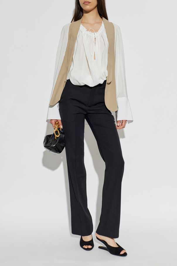 Balmain Wool pleated trousers