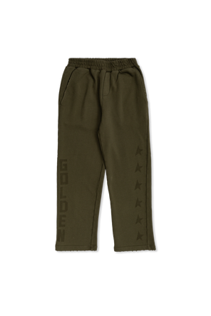 Golden Goose Kids Vintage-Effect Sweatpants – Khaki Green