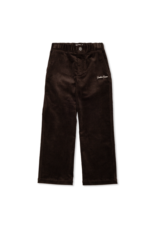 Corduroy trousers with embroidered logo od Golden Goose Kids