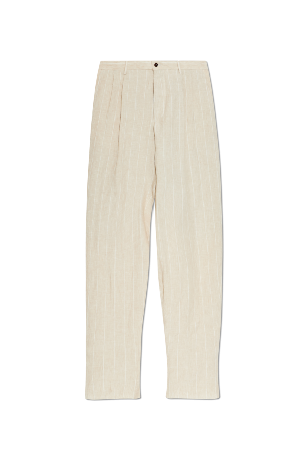 linen trousers with a striped pattern od Giorgio Armani