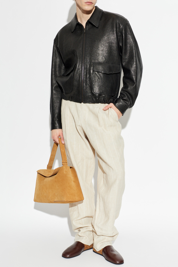 Giorgio Armani linen trousers with a striped pattern