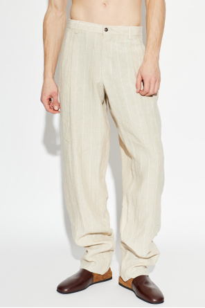 Giorgio Armani linen trousers with a striped pattern