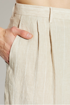 Giorgio Armani linen trousers with a striped pattern