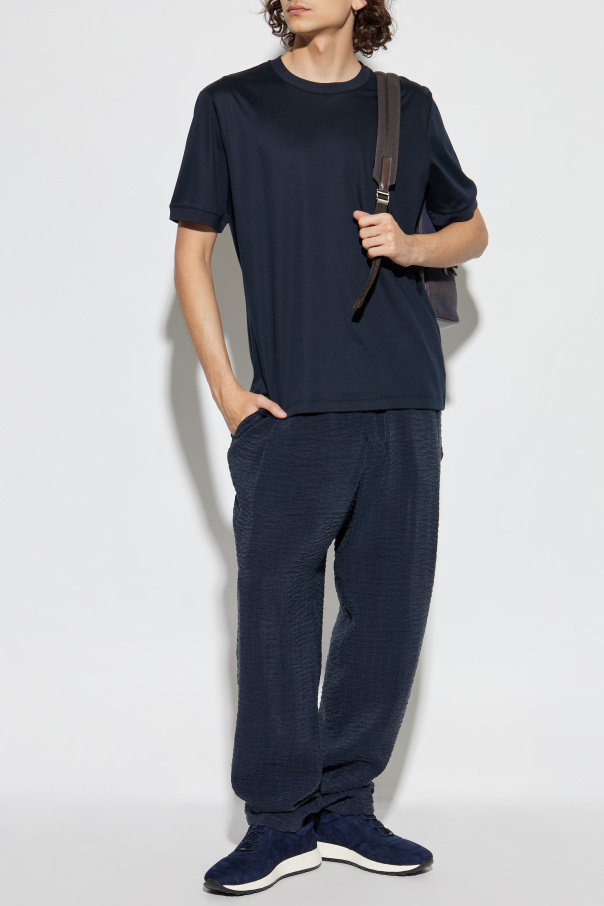 Giorgio Armani Herringbone patterned trousers