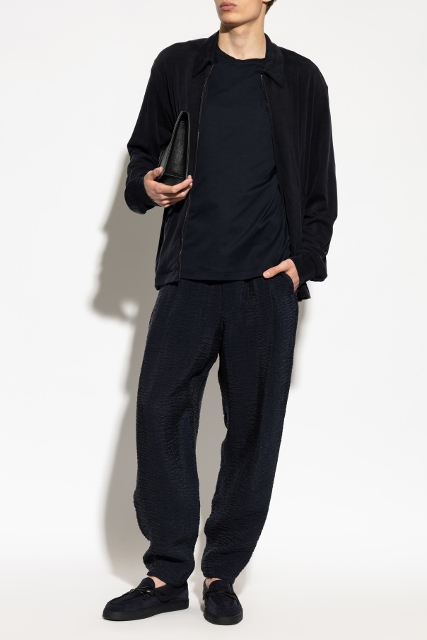 Giorgio Armani Trousers with a crinkled effect