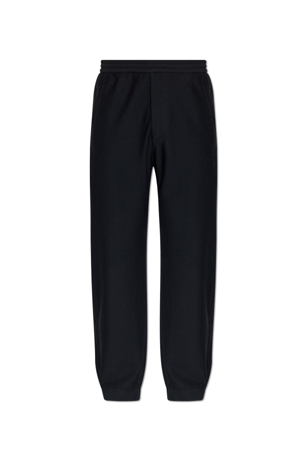 Perforated trousers with embroidered logo od Giorgio Armani