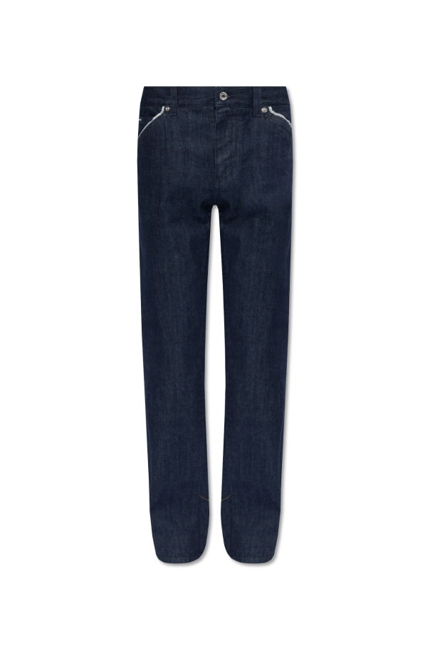 Jeans with logo appliqué od Dolce & Gabbana