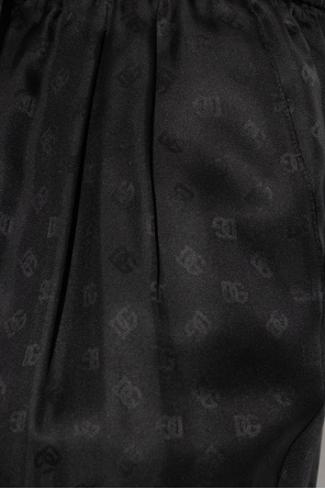 Dolce & Gabbana Jedwabne spodnie z monogramem