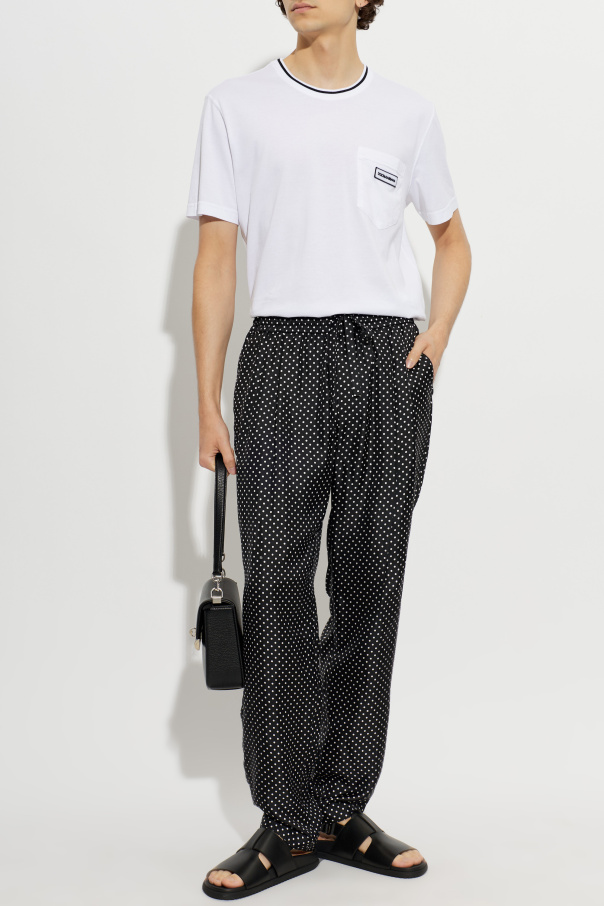 Dolce & Gabbana Silk polka dot pants