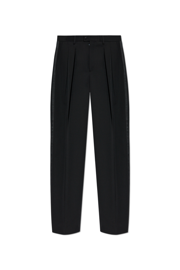 Creased trousers with satin side stripes od Dolce & Gabbana