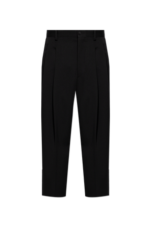 Weite Wollhose mit Falten