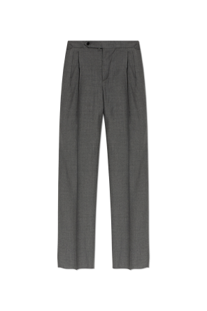Wool pleated trousers