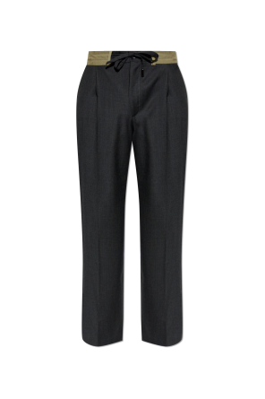 Pantalones de lana con cintura ajustable con cordones