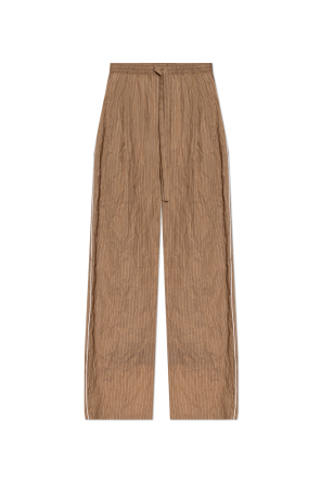 Wrinkled-effect trousers