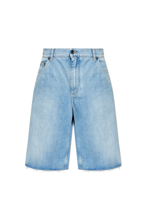 Denim shorts with a vintage effect