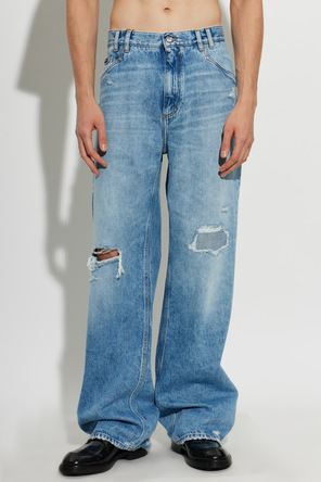 Dolce & Gabbana Straight-Leg Distressed Jeans by Dolce & Gabbana