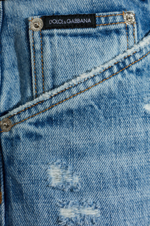 Dolce & Gabbana Straight-Leg Distressed Jeans by Dolce & Gabbana