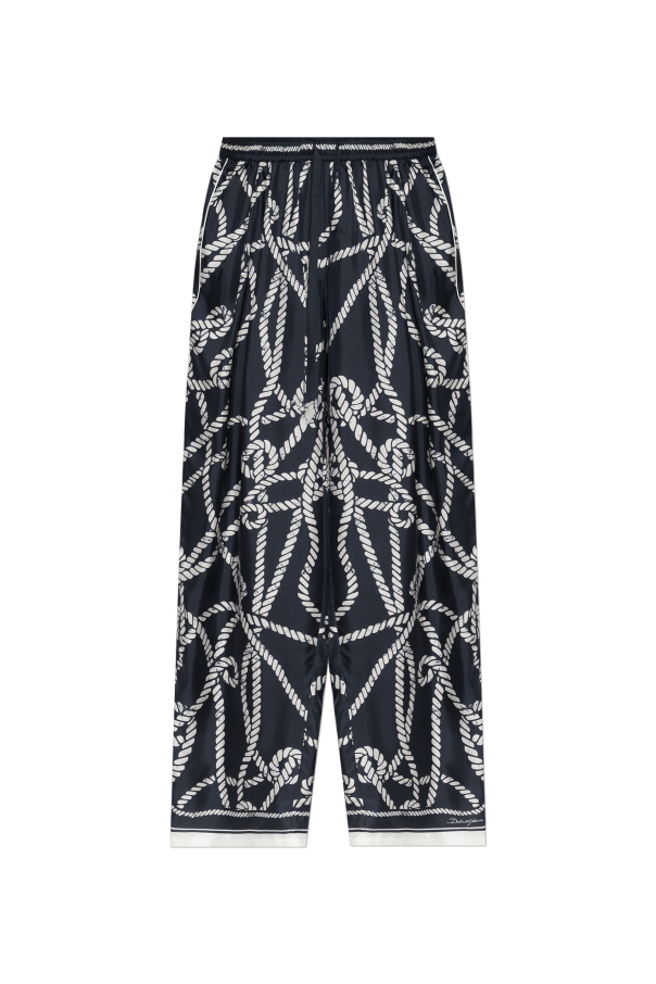 Silk trousers with 