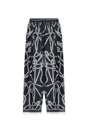 Pantalones de seda con estampado "Marina"