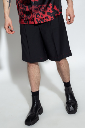 Dolce & Gabbana Slip mit Logo-Print Schwarz Pleat-front shorts