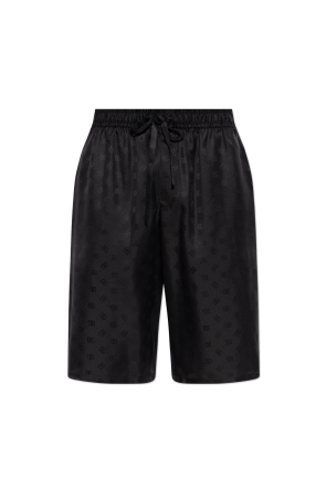 Silk shorts with monogram