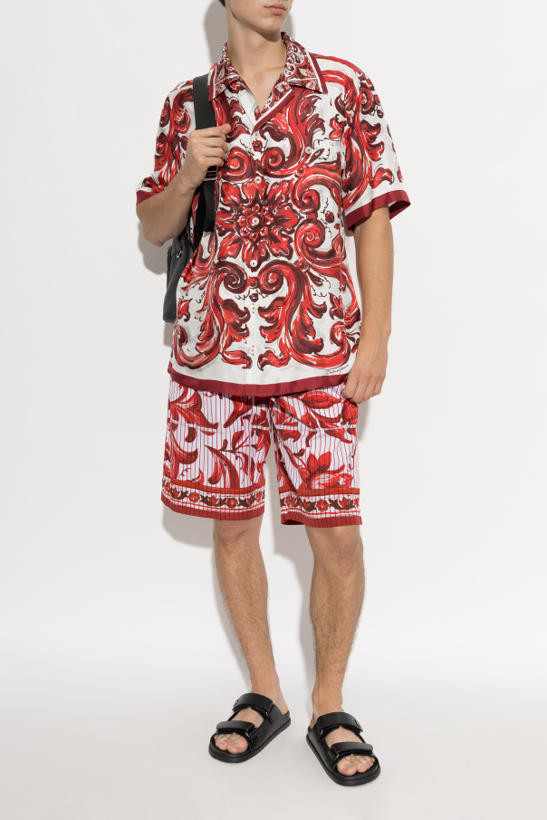 Dolce & Gabbana Shorts with 'Maiolica' print