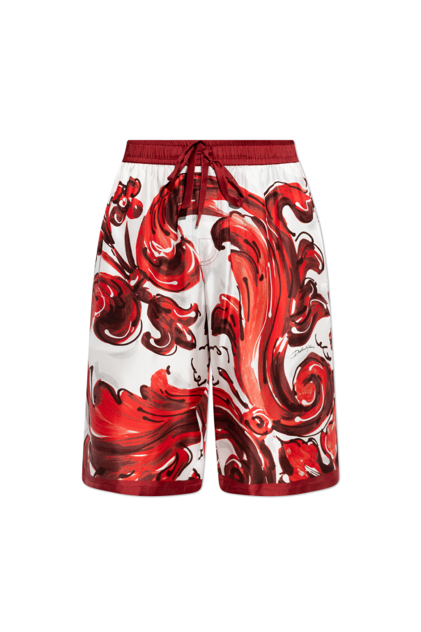 Silk shorts with 'Majolica' print od Dolce & Gabbana