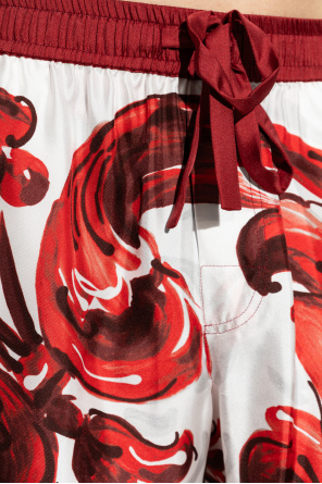 Dolce & Gabbana Silk shorts with 'Majolica' print