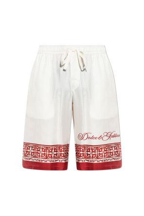 Shorts de seda con estampado "Majolica"