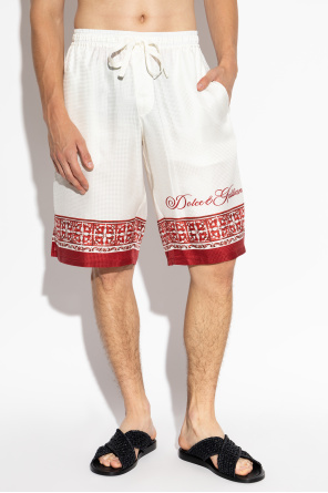 Dolce & Gabbana Silk shorts with "Majolica" print
