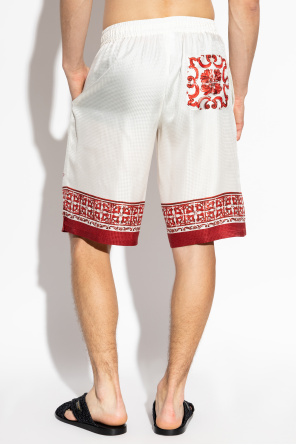 Dolce & Gabbana Silk shorts with "Majolica" print