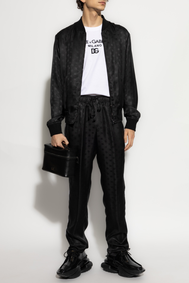 Dolce & Gabbana Silk trousers with monogram