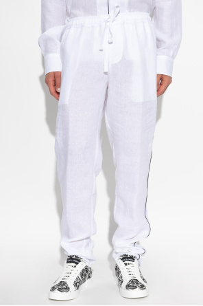 Dolce & Gabbana Lniane spodnie o luźnym kroju