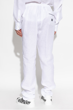 Dolce & Gabbana Lniane spodnie o luźnym kroju