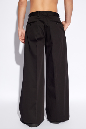 Dolce & Gabbana Bawełniane spodnie  z szerokimi nogawkami