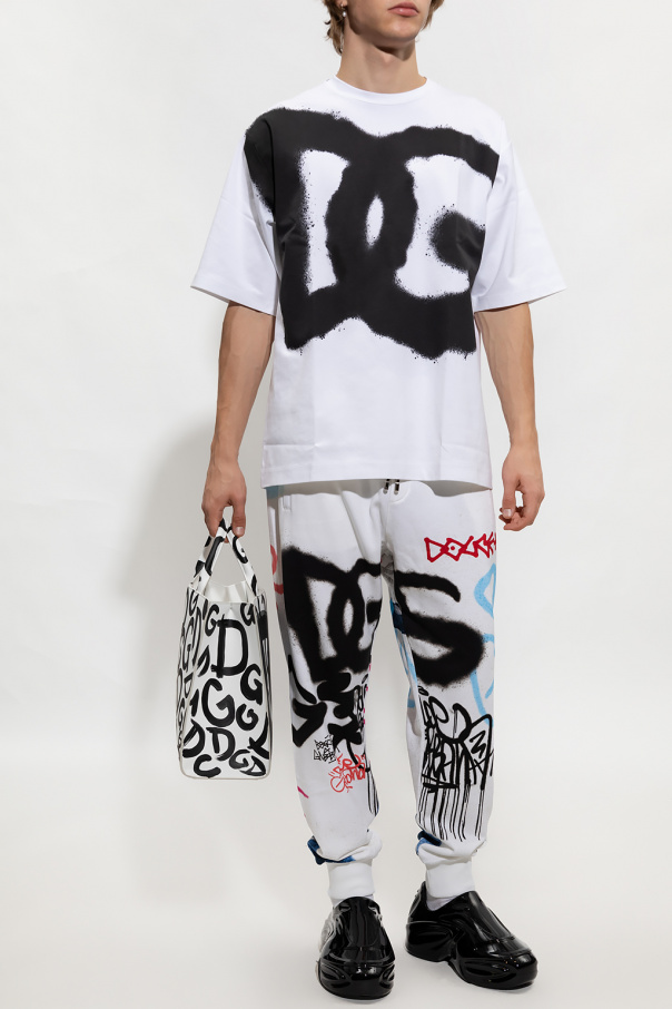 Dolce & Gabbana Kids logo graphic-Box cotton T-shirt Boxed sweatpants