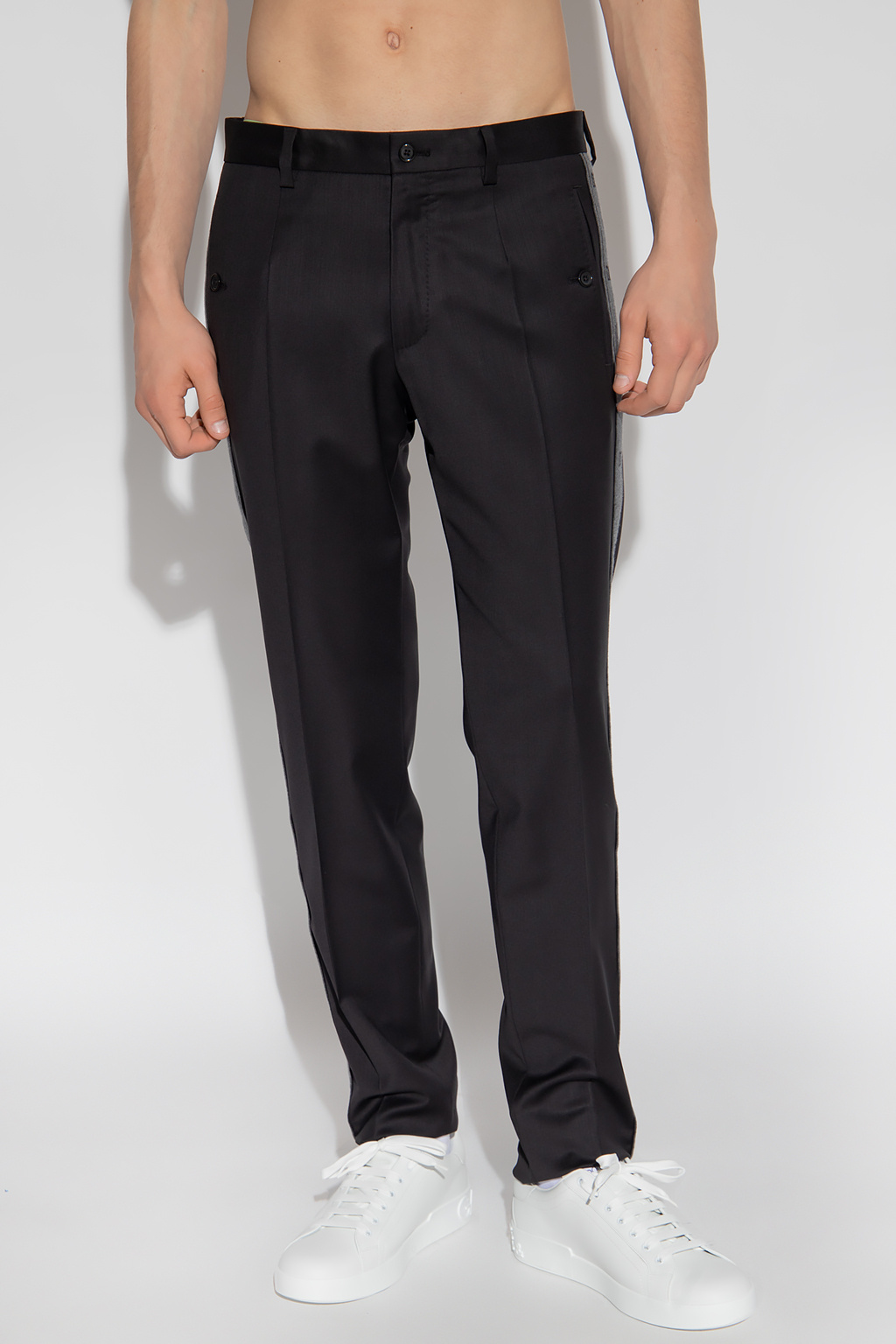 Dolce & Gabbana Pleat-front trousers with side panels