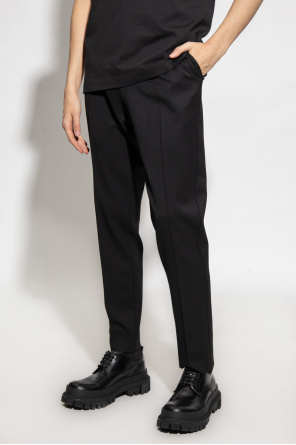 adidas Yoga tech shorts in black and stone Wool trousers