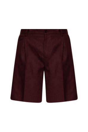 Shorts de lino con pinzas