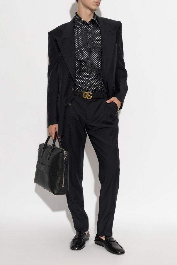 Dolce & Gabbana Pantalones de lana con raya marcada