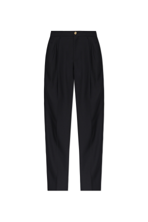 Wool pleated trousers