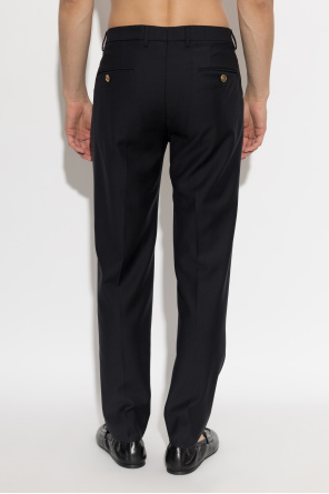 Dolce & Gabbana Pantalones de lana con raya marcada