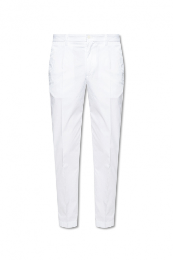 Dolce & Gabbana Cotton pleat-front adidas trousers