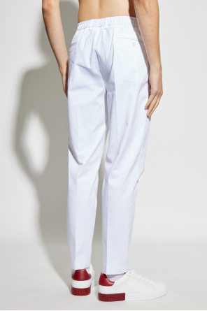 Dolce & Gabbana Pantalones de algodón con logo bordado
