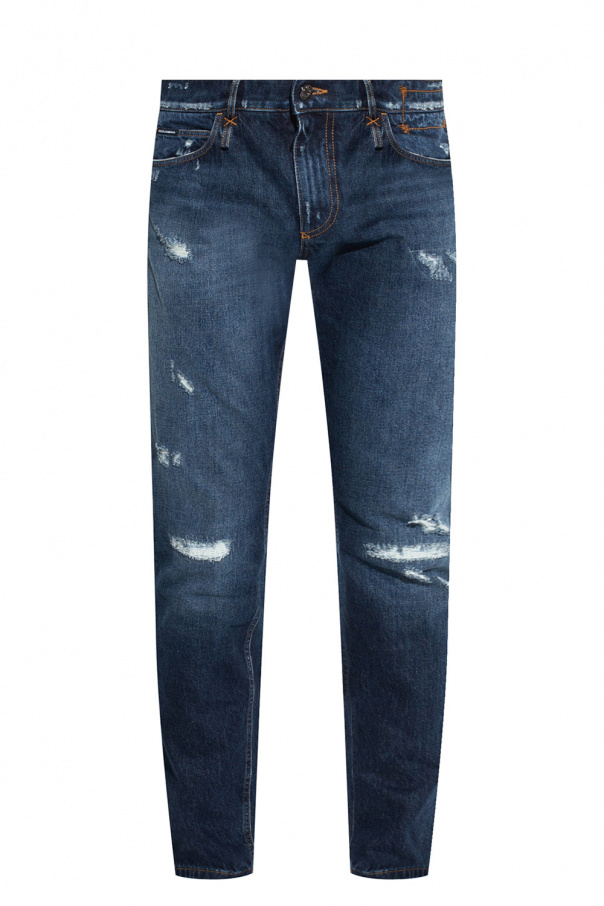 Dolce & Gabbana slim-fit wool track pants Stonewashed jeans