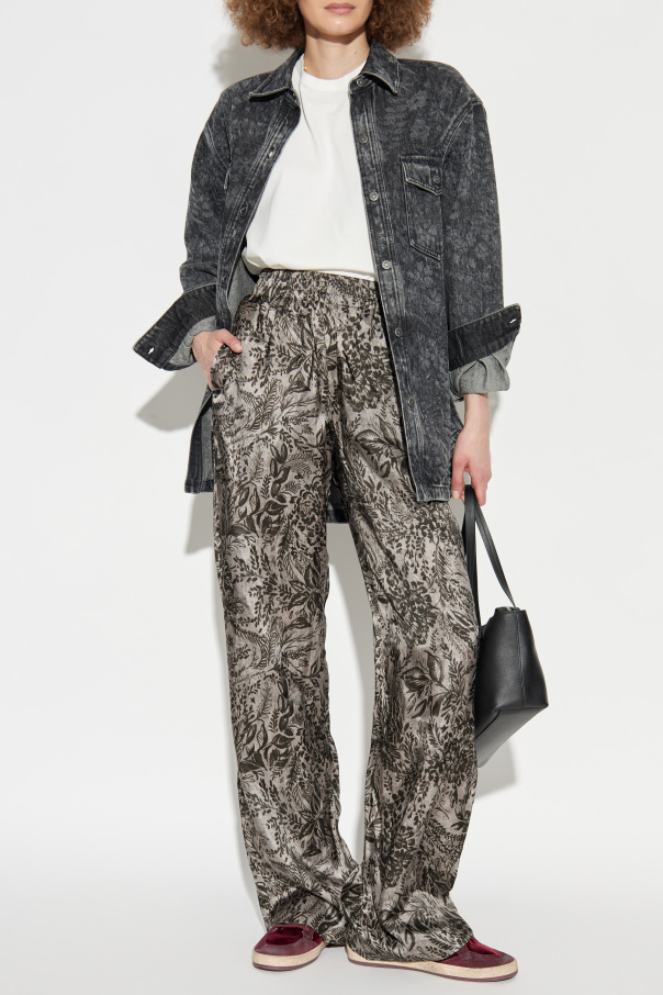 Golden Goose Trousers with a botanical motif